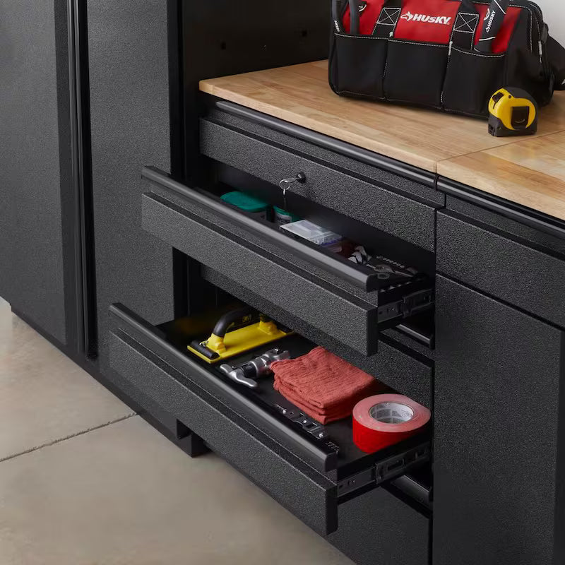 4-Piece Welded Steel Garage Storage System in Black Z3212