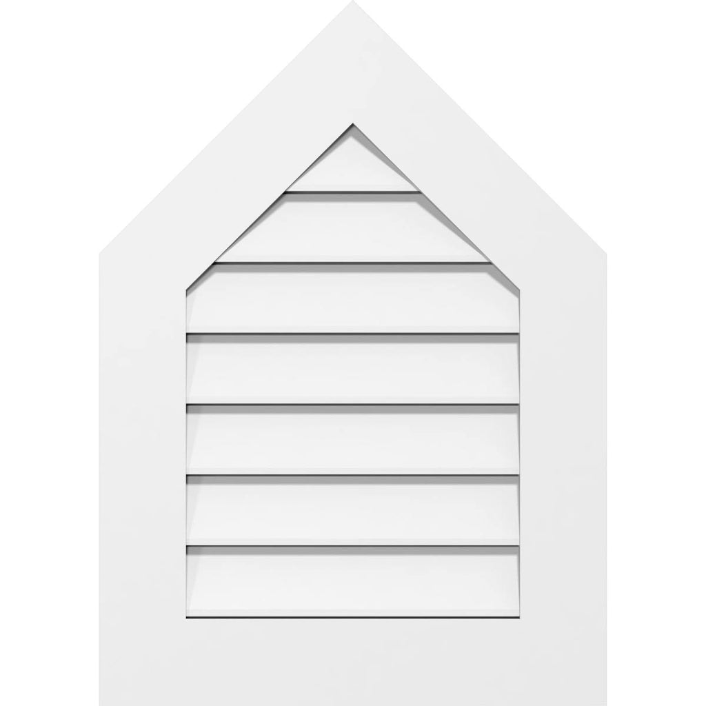 Peaked Top Surface Mount PVC Gable Vent 7/12 Pitch U3781