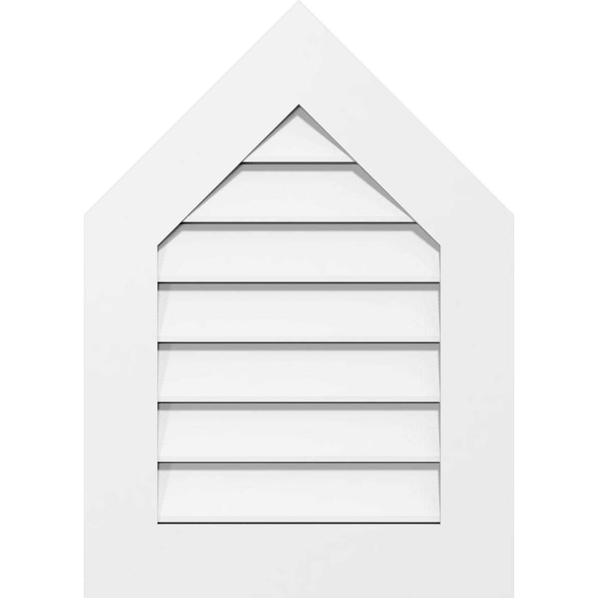 Peaked Top Surface Mount PVC Gable Vent 7/12 Pitch U3781