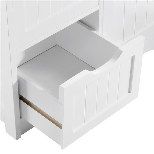 White Four Drawer Wooden Bathroom Floor Cabinet P230903