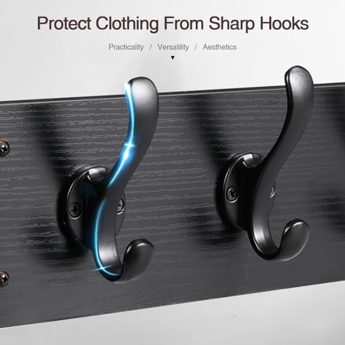 Rustic Wall Mount Coat Rack with 10 Hooks Z146099