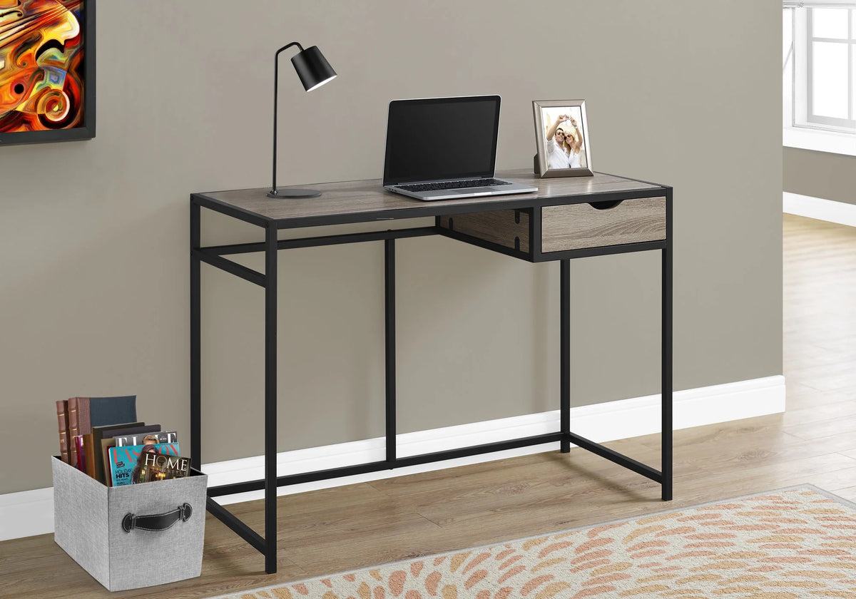 Brown Laminate Computer Desk with Storage Drawer Q8777