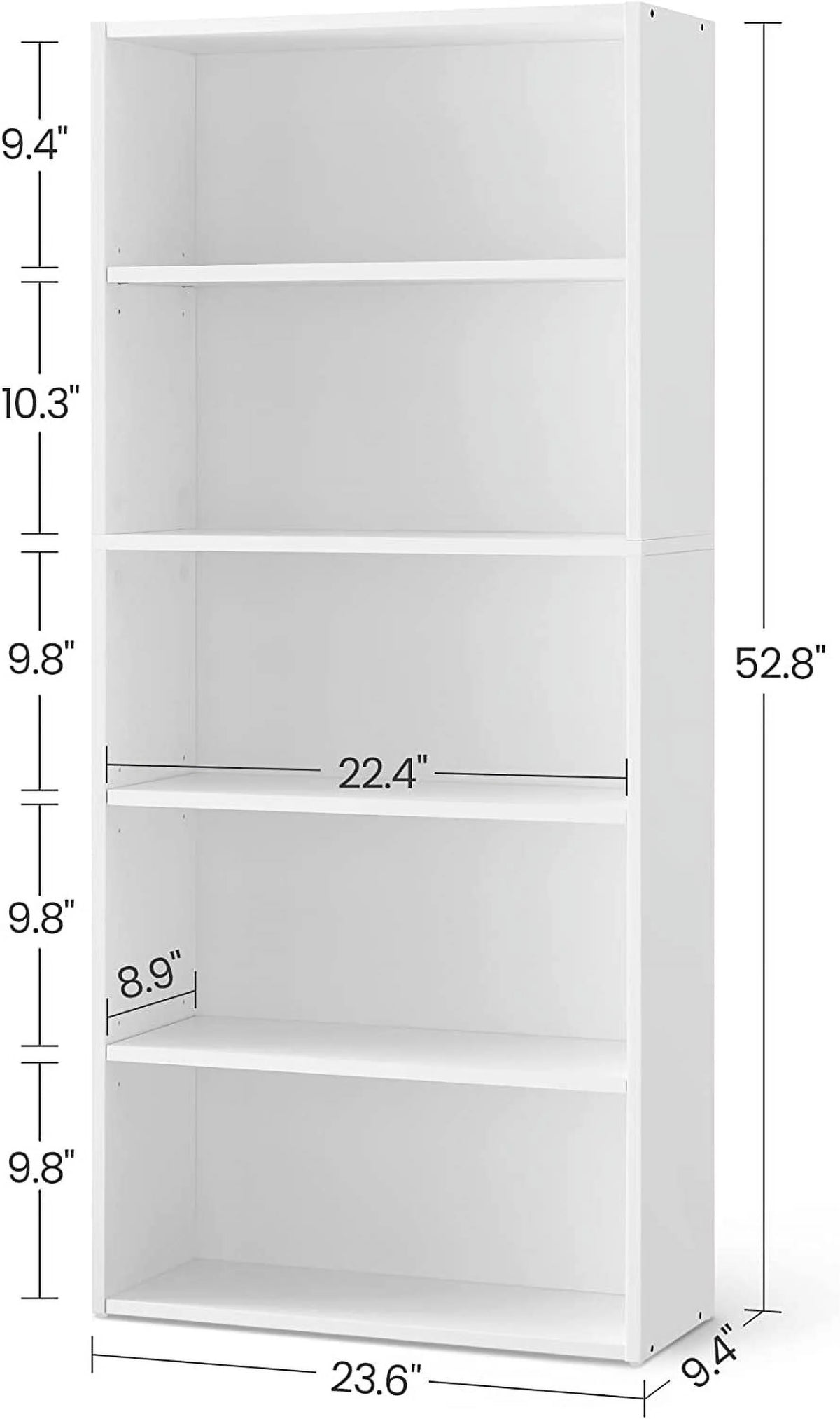 5-Tier Open Bookcase White Q460