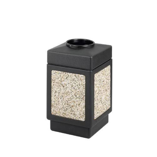 Black 38-Gallon Top Open Panel Trash Can W996130