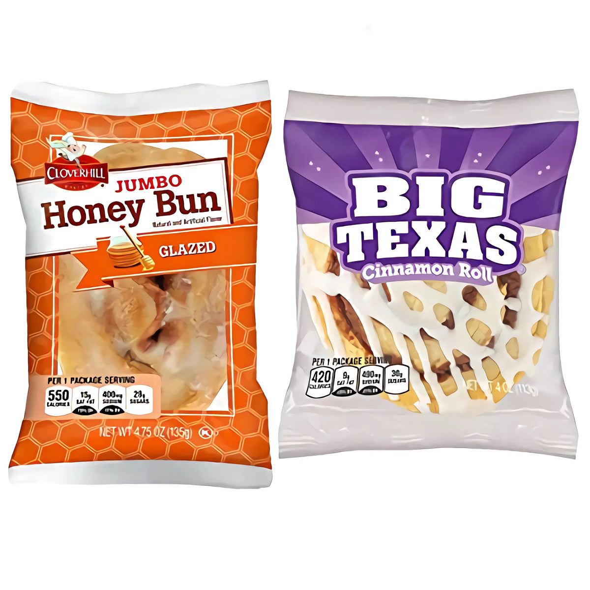 12 Pack Jumbo Glazed Honey Bun & Cinnamon Roll Combo M24410