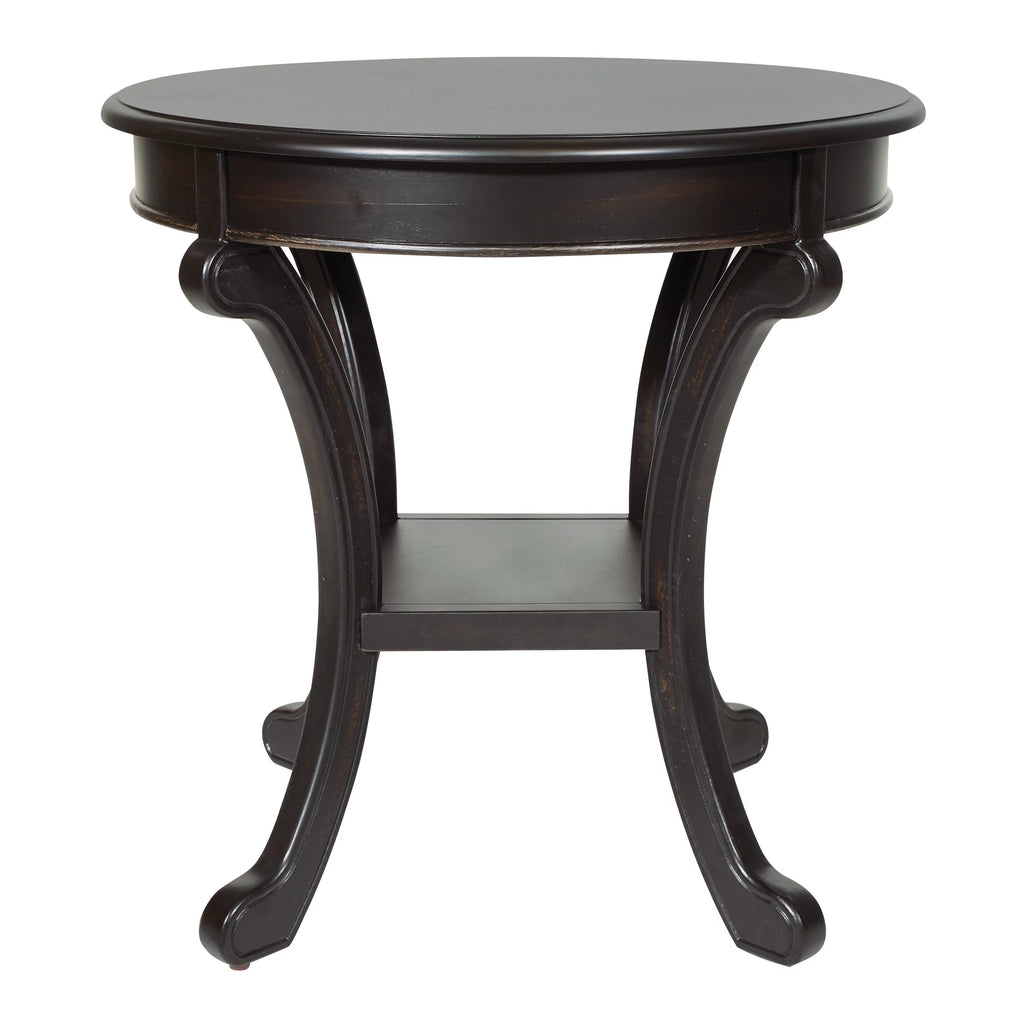 Antique Black Wood Accent Table T591