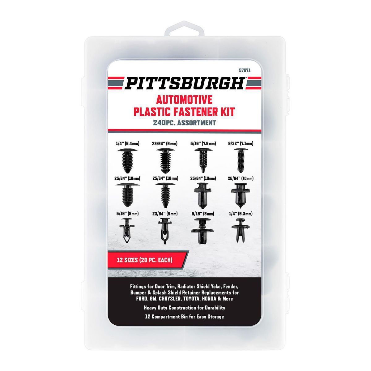 Automotive Plastic Fastener Kit, 240-Piece K562265