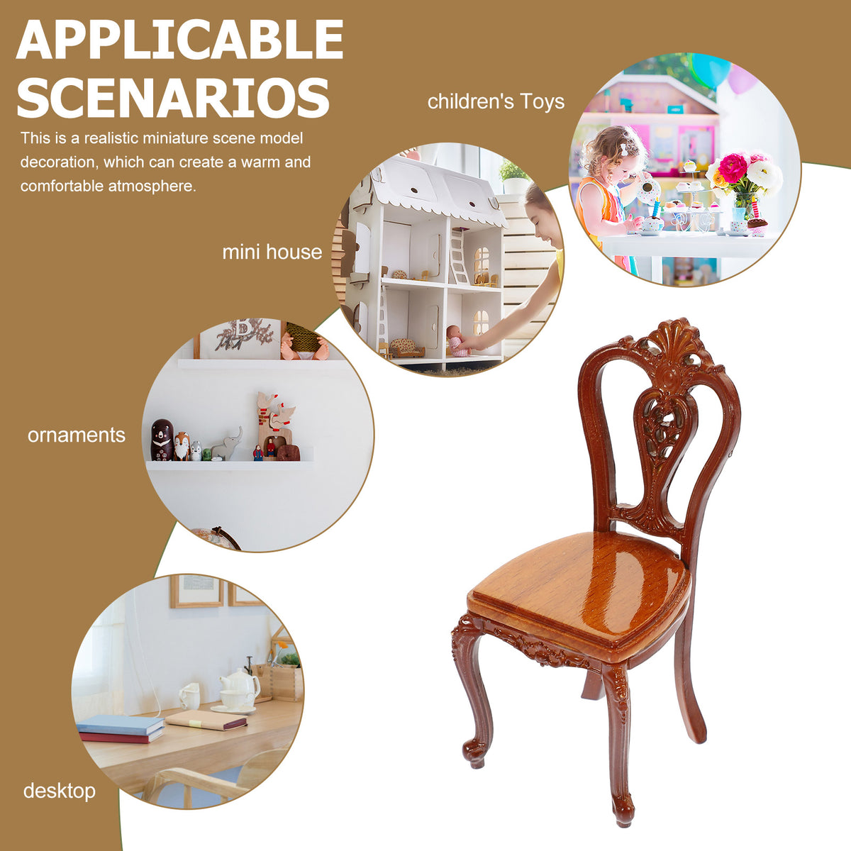 Mini Metal Bench Doll House Furniture O7601