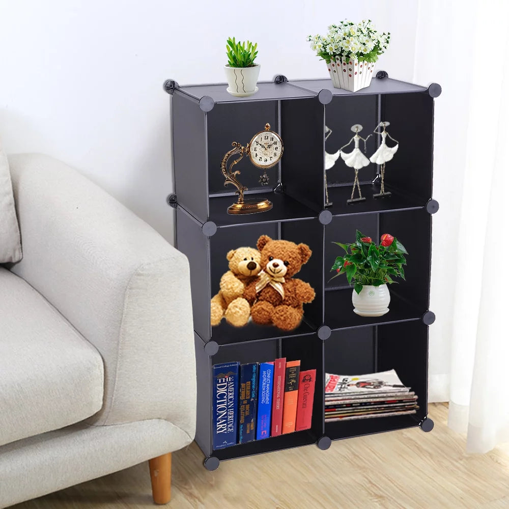 Black 6 Cube Storage Shelves E589817