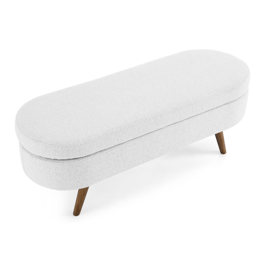 Oval Storage Bench with Rubber Wood Legs C3363