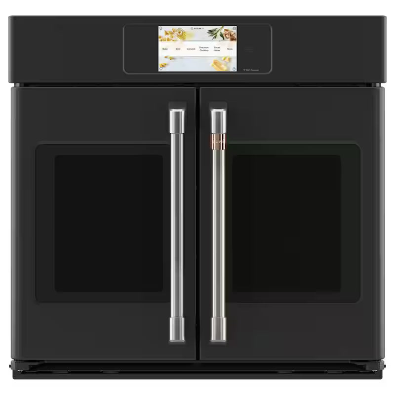 30 in. Smart Single Electric French-Door Wall Oven with Convection Self-Cleaning in Matte Black J3403