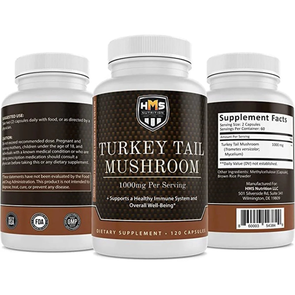 Turkey Tail Mushroom 120 Capsules 1000mg O87680