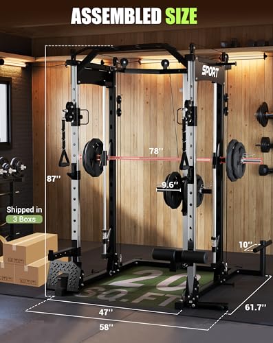 2200LBS Heavy Duty Power Cage with Cable Crossover System R65444