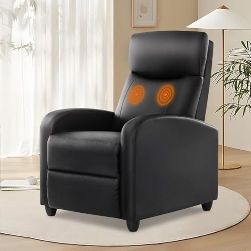 Grey Linen Recliner Chair with Padded Seat Backrest and Footrest F60797