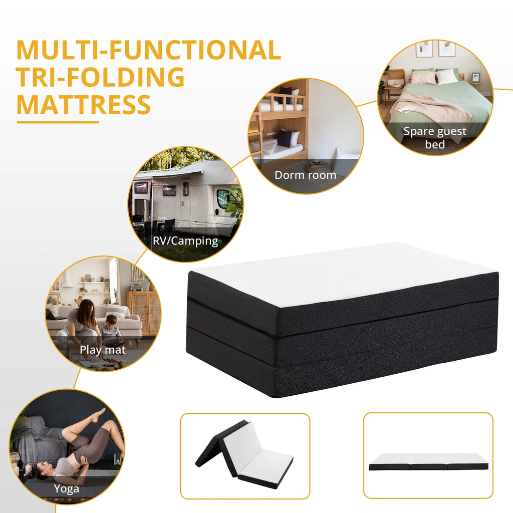 Folding Twin Size Memory Foam Mattress with Cover W467473