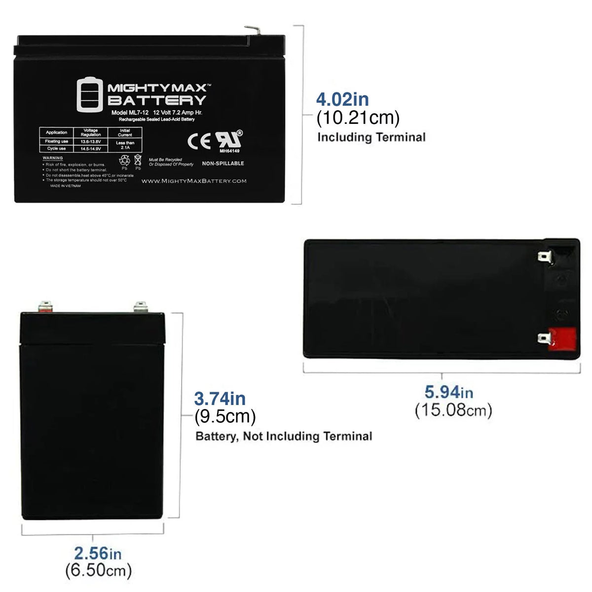 12 Volt 7 Ah Sealed Lead-acid Battery X62792