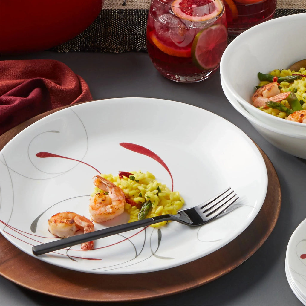 White and Red 12-Piece Dinnerware Set N8706