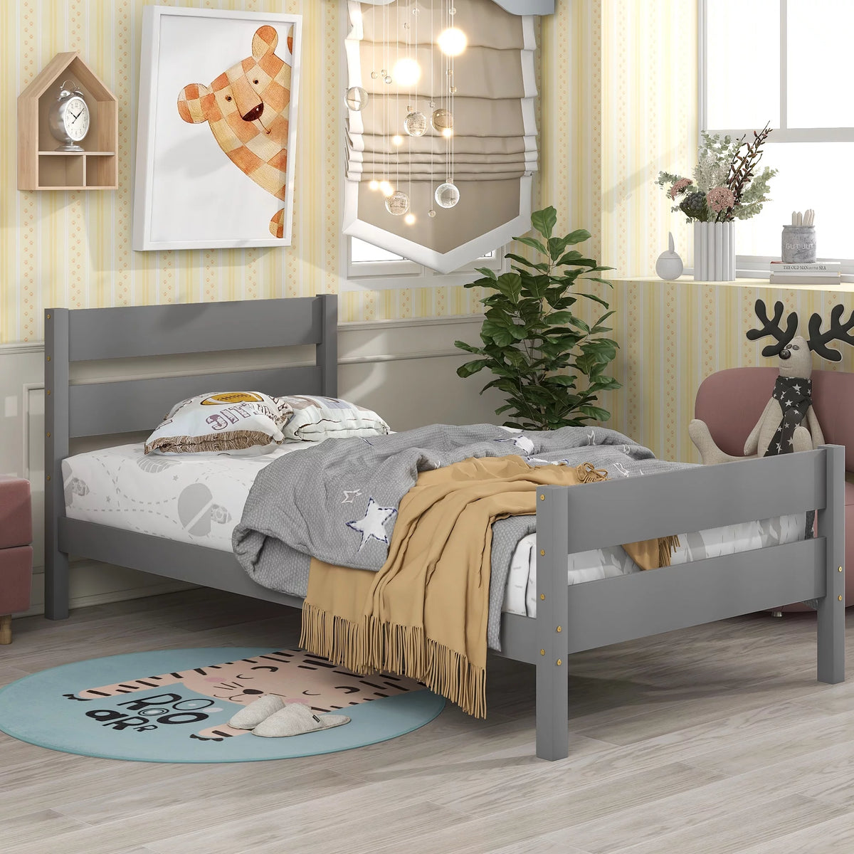 Twin Bed with Headboard and Footboard Z802