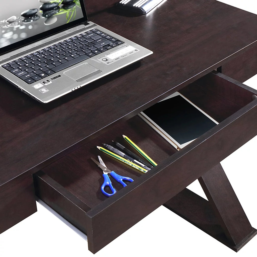 Black Wood Writing Desk with Drawers T220192