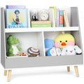 Kids Bookshelf with 3 Removable Toy Bins and 4 Tier Display Stand White L62811