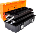 Red Steel 18-inch Tool Box with 5-Tray Cantilever Tool Organizer Q237697