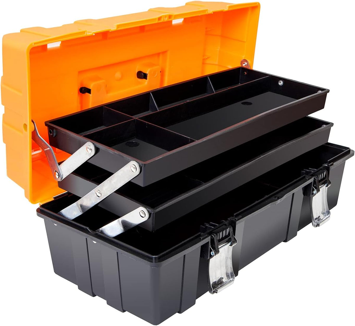 Red Steel 18-inch Tool Box with 5-Tray Cantilever Tool Organizer Q237697