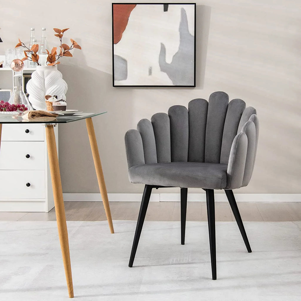 Gray Velvet Accent Dining Chair E265