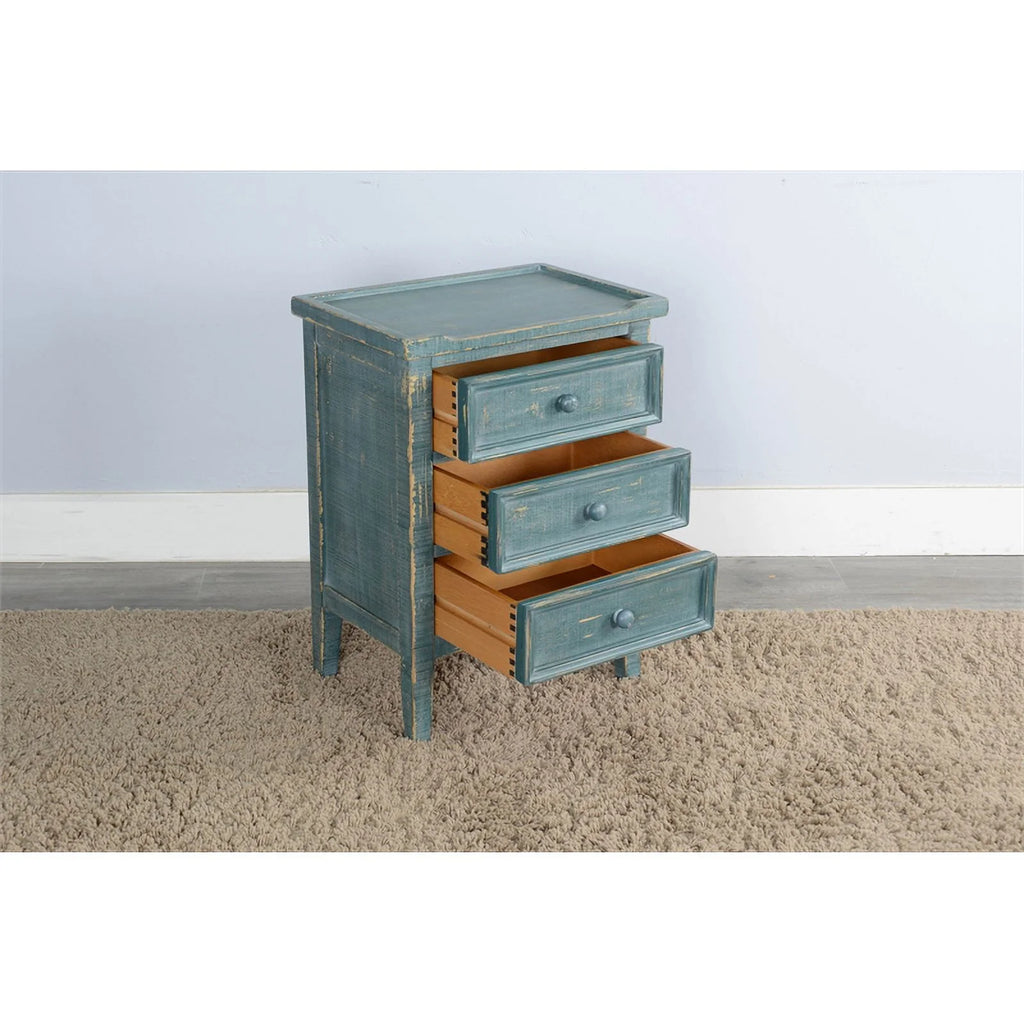 Green Sea Grass Wood End Table W9644