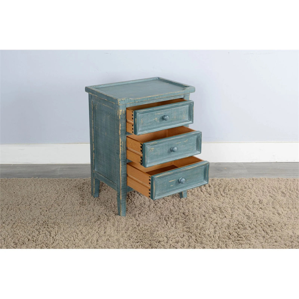 Green Sea Grass Wood End Table W9644