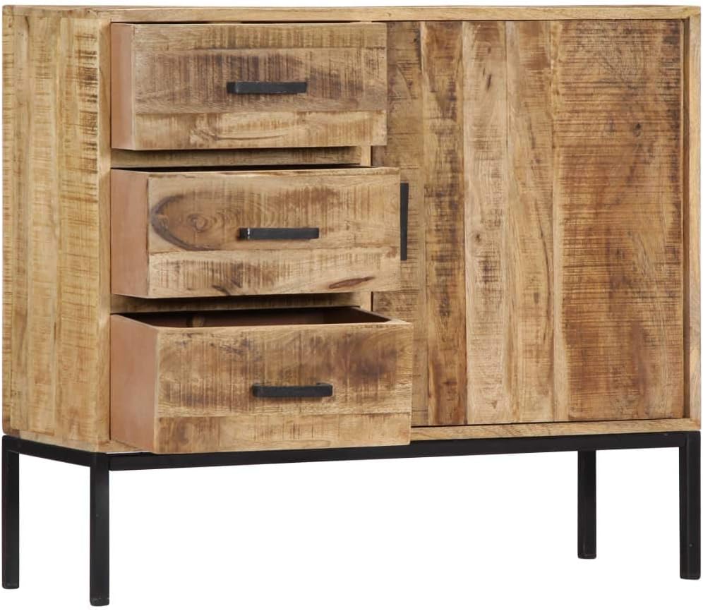 Solid Mango Wood Sideboard with Drawer Storage W472372