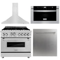 36 in. Gas Range, Range Hood, Microwave Drawer, Dishwasher M20261