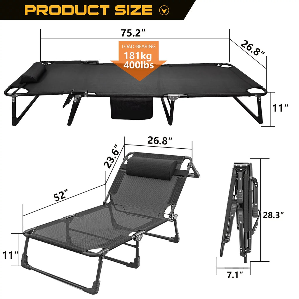 Folding Camping Cot with Pillow and Mattress C41467