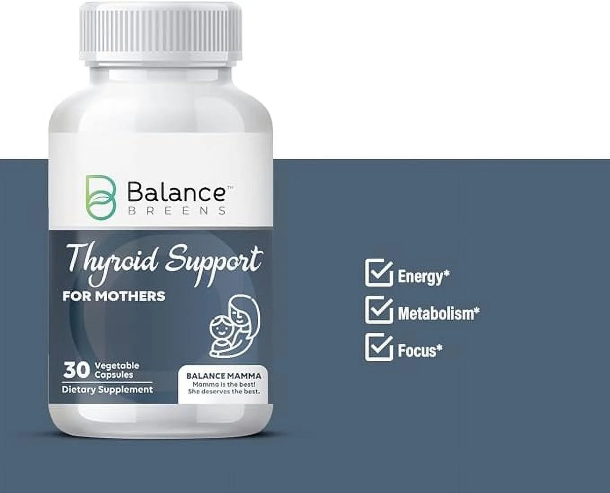 Thyroid Support Supplement with Iodine, L-Tyrosine, Vitamin B12, Selenium - 30 Vegetable Capsules U79849