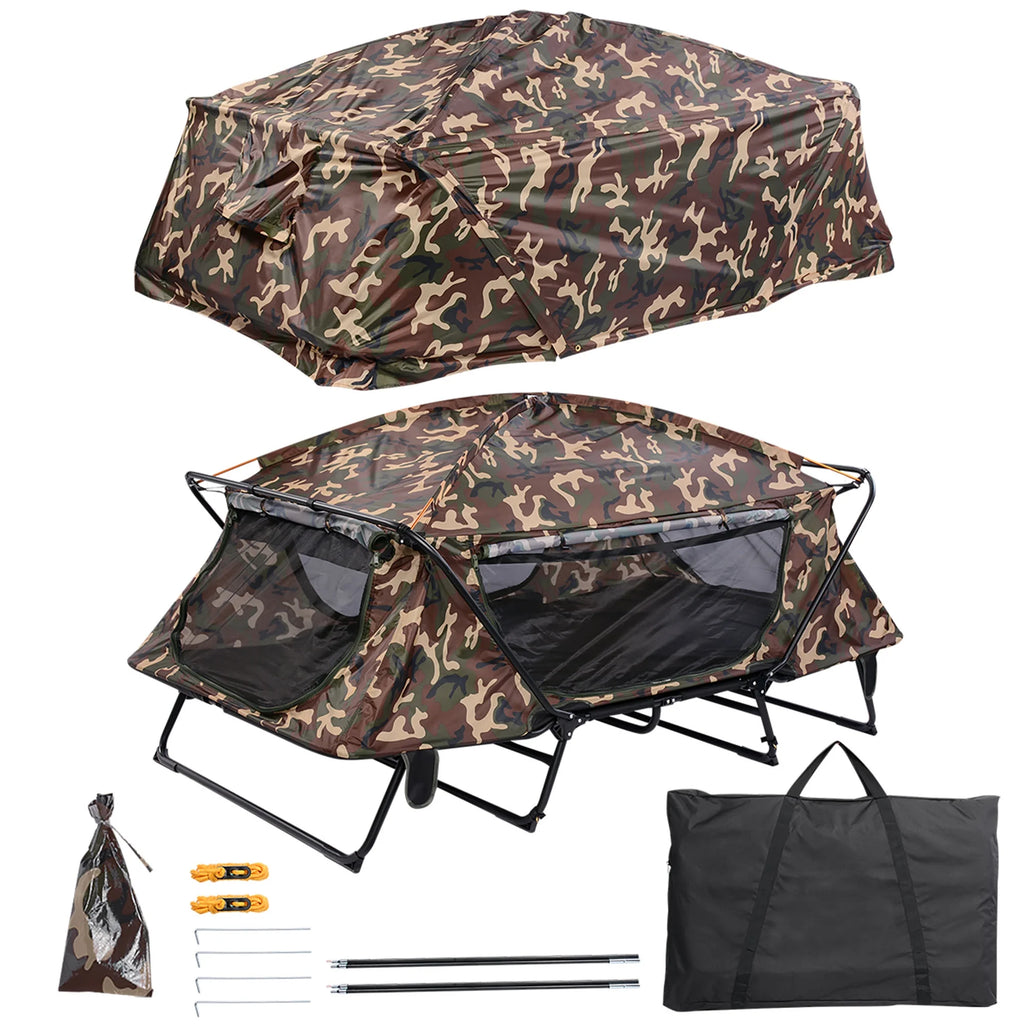 Camouflage Double Tent Cot with Rain Fly Bag L67288