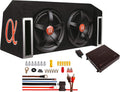 Dual 12 Subwoofers Car Bass Package with Amplifier and Installation Kit, Black M647