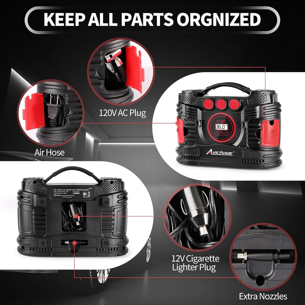 Portable Tire Inflator Air Compressor with Digital Pressure Gauge K568
