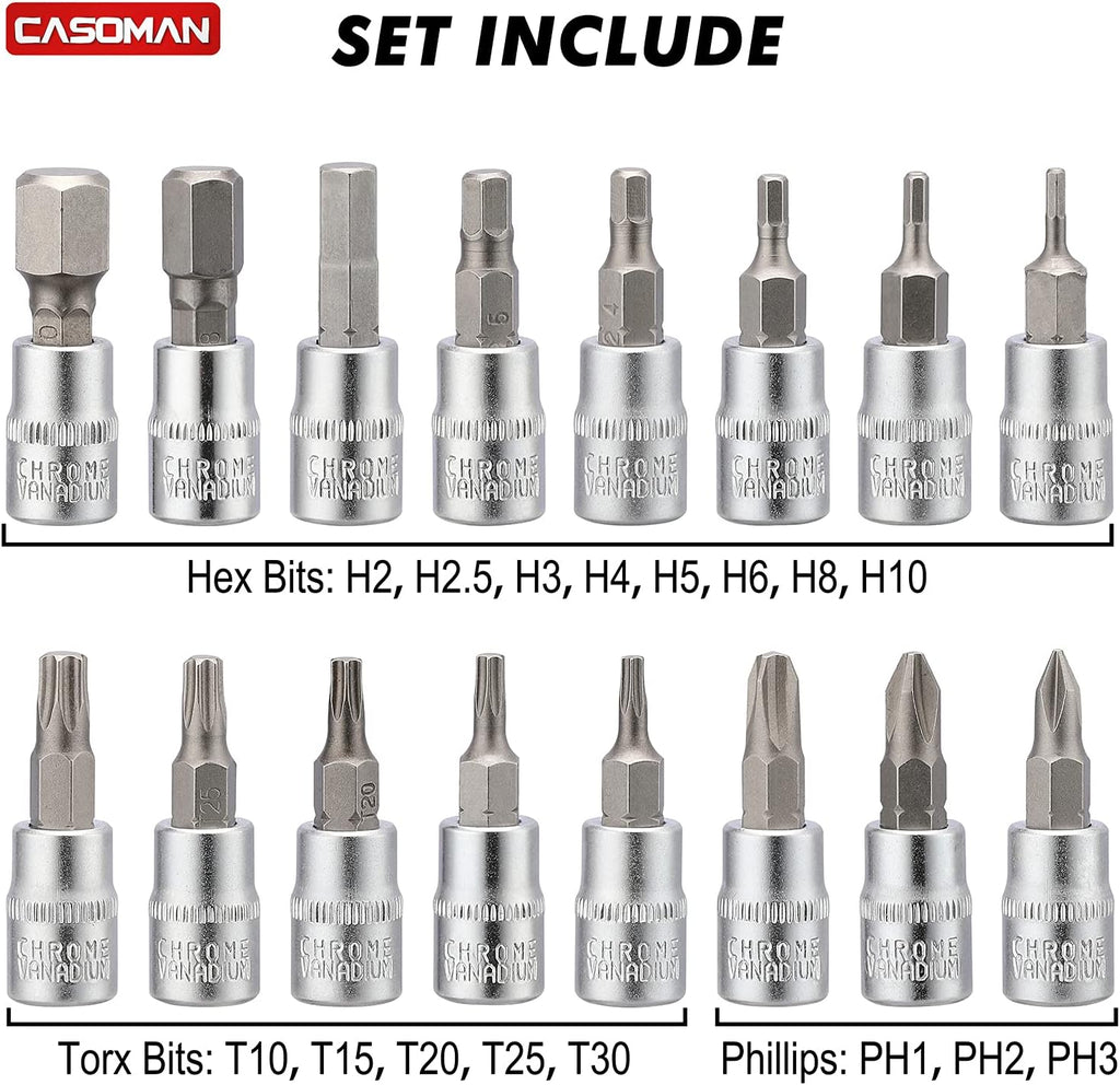 1/4-inch Drive Click Torque Wrench Set, Dual-Direction Adjustable, 90-Tooth, Pack of 2 V37151