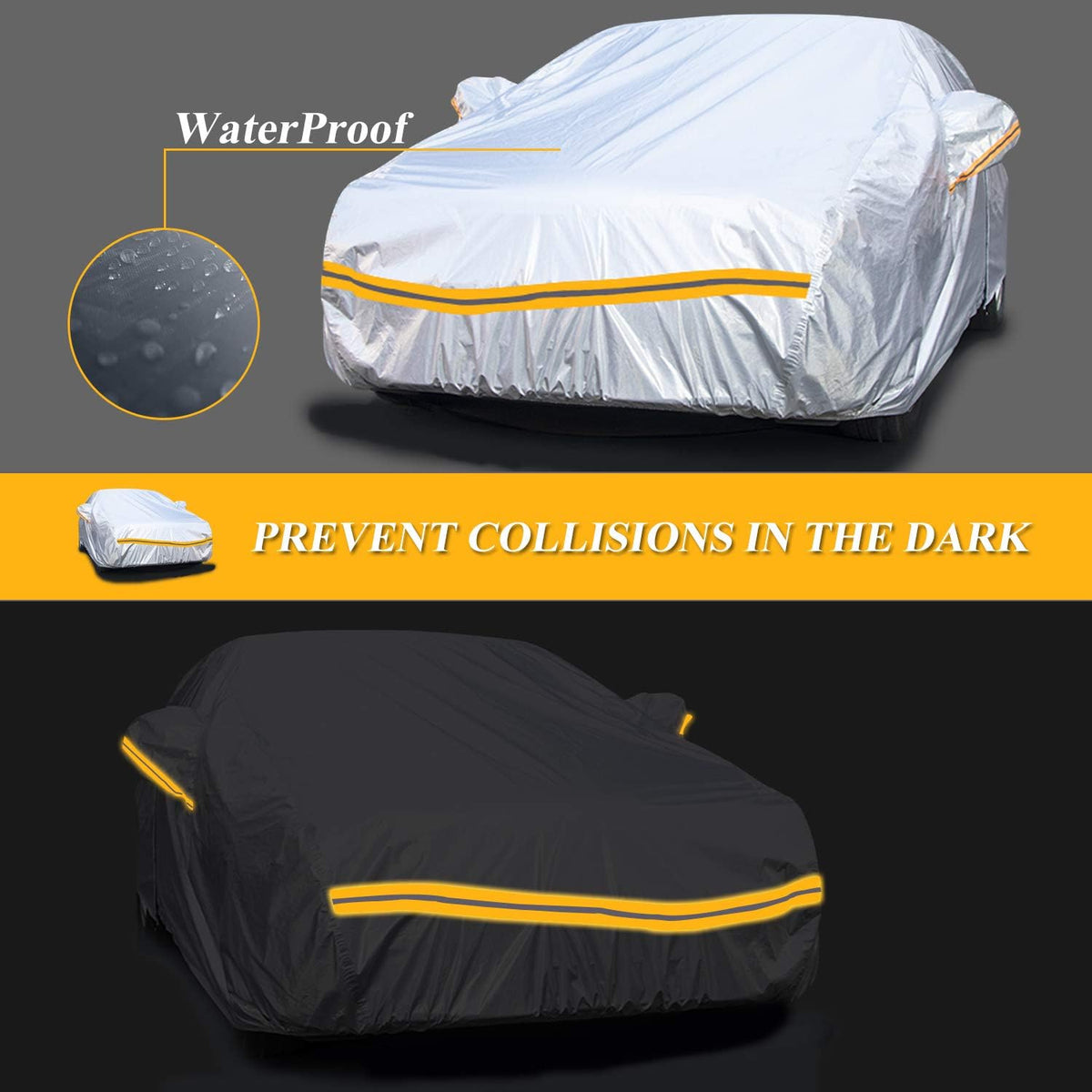 6 Layers Waterproof Car Cover with Zipper Cotton W67062