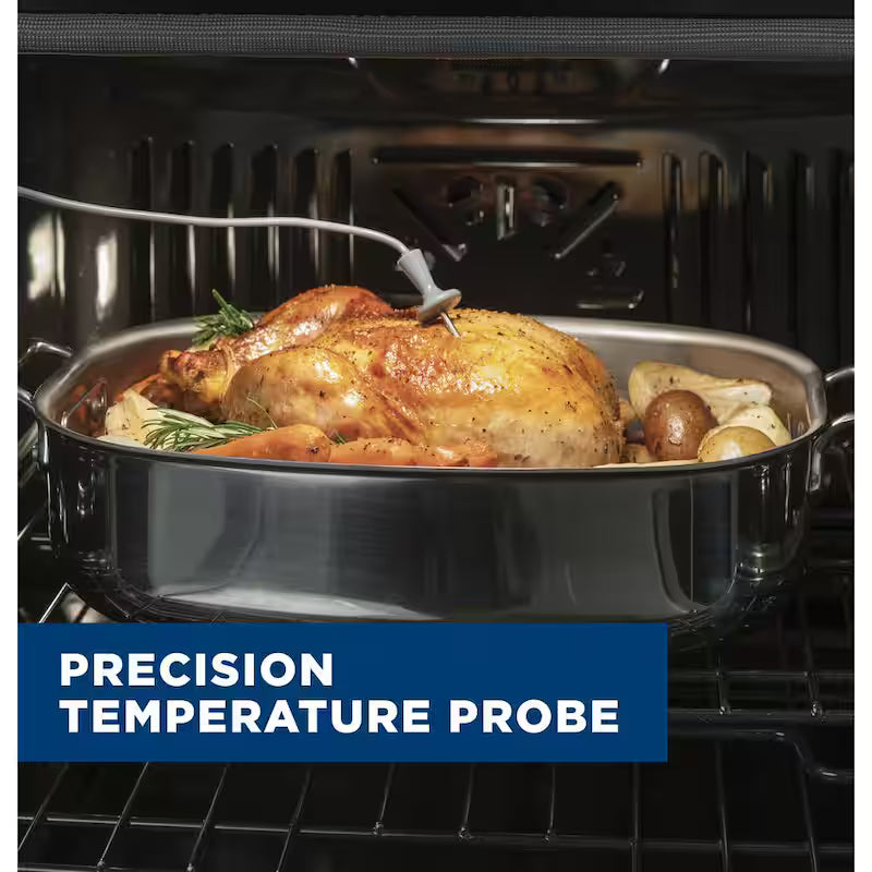 30 in. Smart Single Electric French-Door Wall Oven with Convection Self-Cleaning in Matte Black J3403