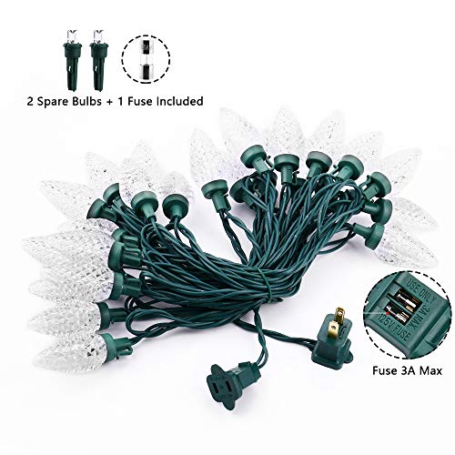 Cool White 16FT 25 LED Faceted Christmas Lights L31103