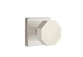 Octagon Knob Passage Set, Square Rosette Flat Black L565