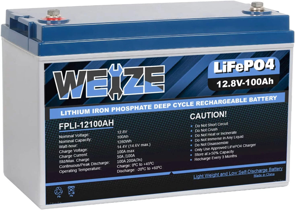 12V 100Ah LiFePO4 Lithium Battery with Smart BMS V8698