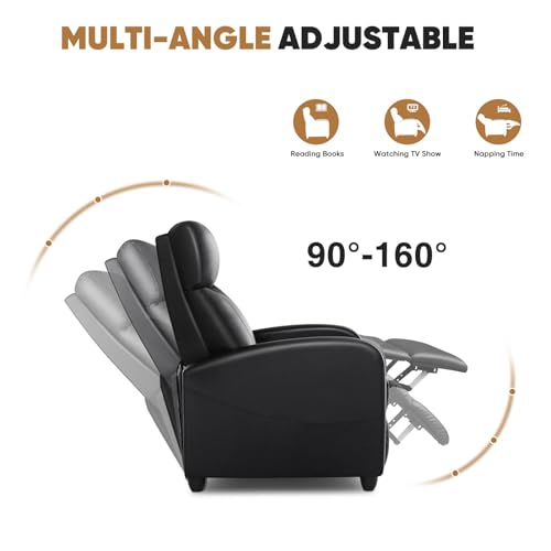 Grey Linen Recliner Chair with Padded Seat Backrest and Footrest F60797