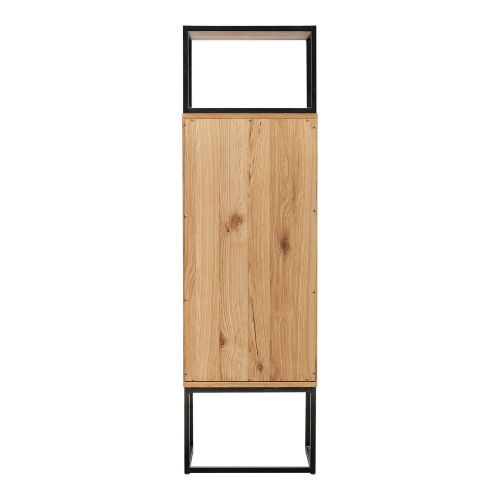 Brown Natural Oak Tall Bar Cabinet Z45278
