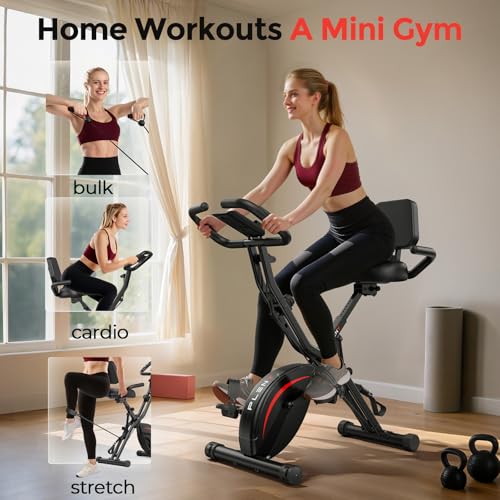 5 IN 1 Folding Exercise Bike with 6.6 LBS Flywheel Y4585