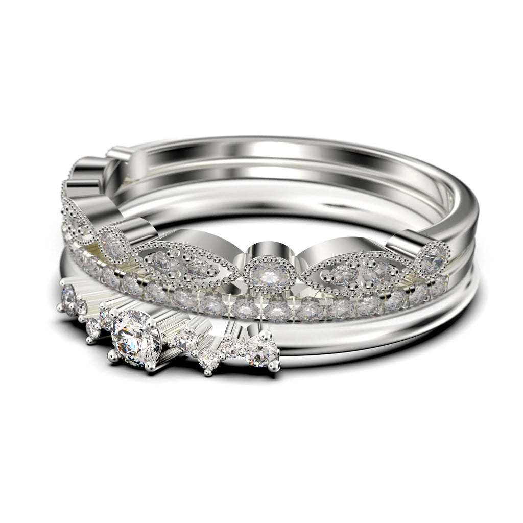 1.60 Carat Round Cut Moissanite Engagement Ring in 925 Sterling Silver With 18k White Gold Plating C328