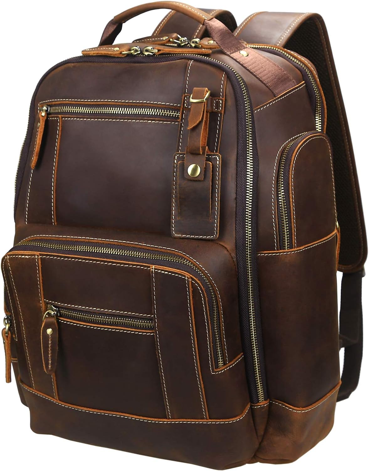 Men's Full Grain Leather Laptop Backpack D694284
