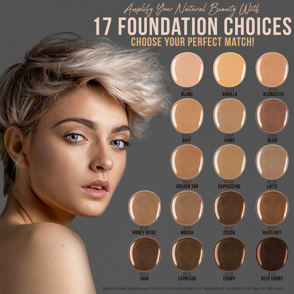 Airbrush Makeup Foundation Set Light Shade Face Cosmetic Kit X590