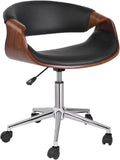 Brown Curved Wood Rolling Office Chair S767472