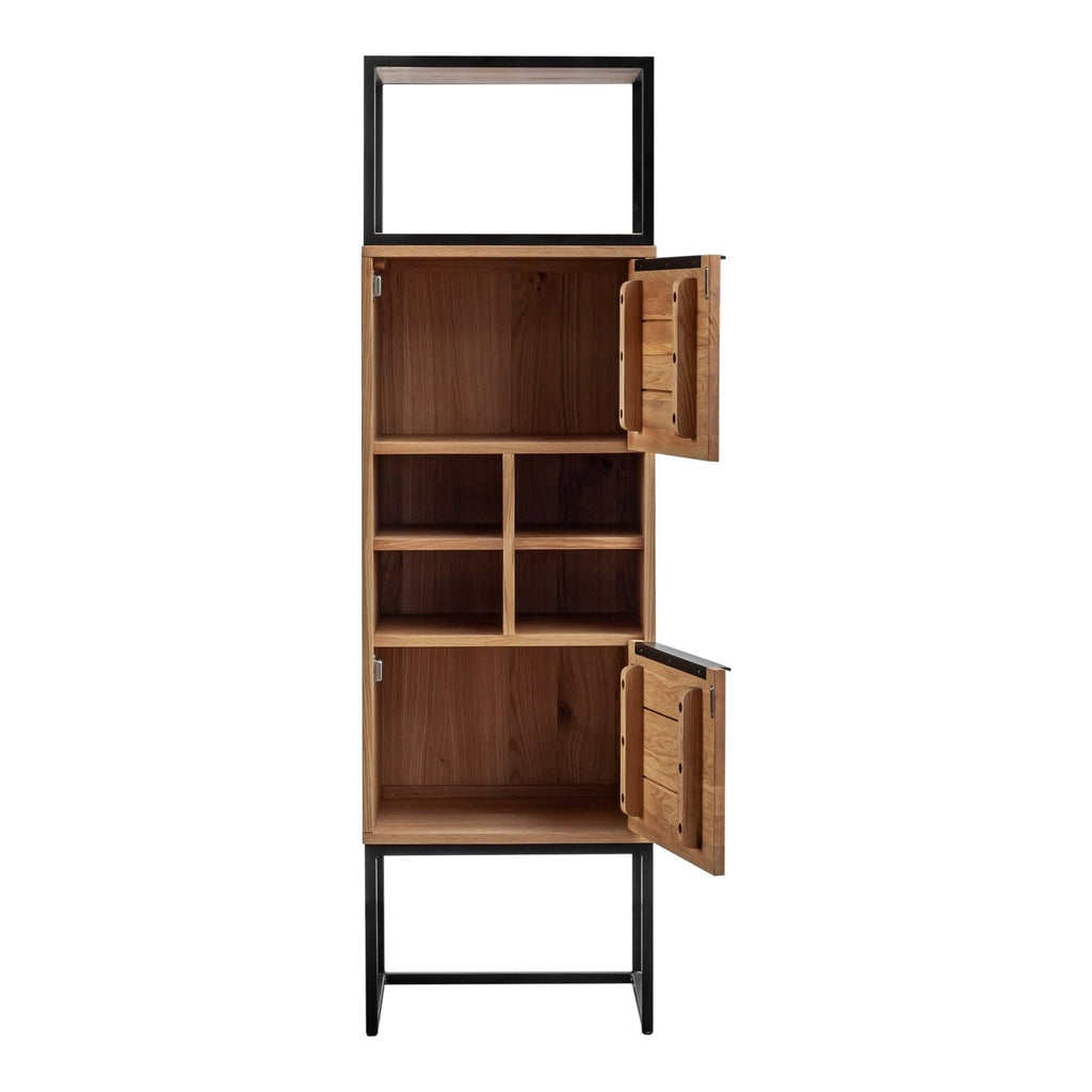 Brown Natural Oak Tall Bar Cabinet Z45278